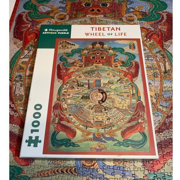 Pomegranate (Puzzles) Other - Tibetan Wheel of Life Pomegranate Art Piece Puzzle 1000 Piece 20" X 27" COMPLETE